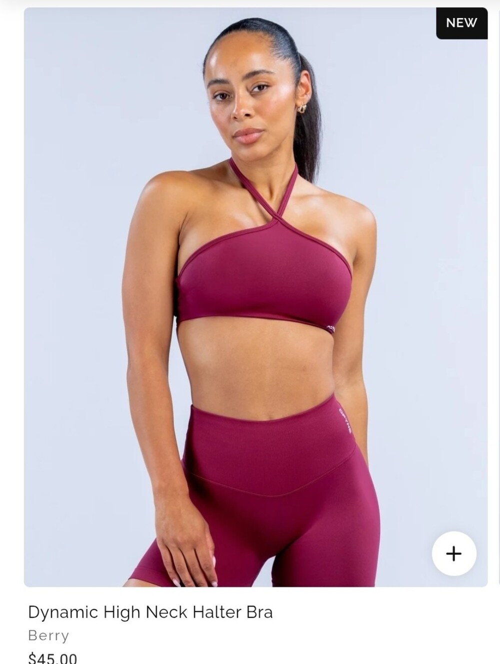 DFYNE Dynamic High Neck Halter Bra Berry (New Drop)